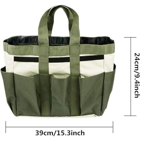 Gardening Tote Bag Garden Tool Bag with 9 Pockets Garden Tote Organizer Bag Gardening Tool Kit Holder Oxford Bag Gardening Tools Storage Organizer Tote Bag for Outdoor Garden Lawn Yard