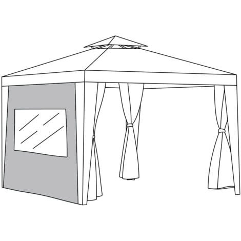 GARDENISTA Gazebo con Ojales, Cortinas Resistentes al Agua y al Viento con Puerta con Cremallera para Jardín, Protección Solar y Cortina Anti-UV 2.6x1.9, Gris (Solo Cortinas)