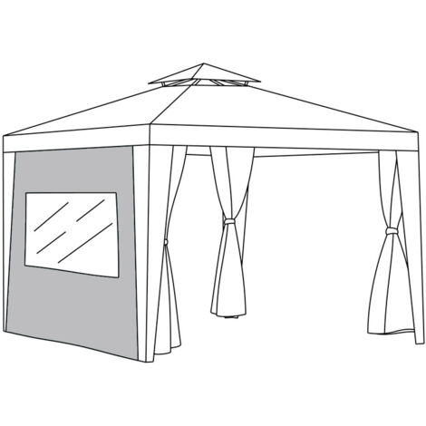 GARDENISTA Gazebo con Ojales, Cortinas Resistentes al Agua y al Viento con Puerta con Cremallera para Jardín, Protección Solar y Cortina Anti-UV 2.6x1.9M, Gris (Sólo Cortinas