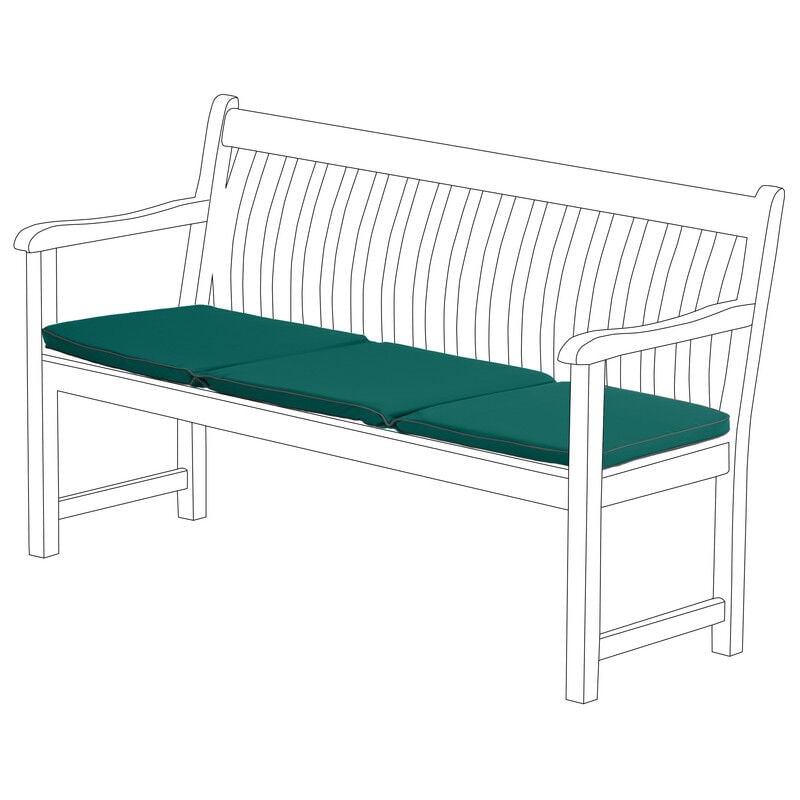Gardenista - Coussin de banc d'extérieur 3 places, coussin de banc résistant à l'eau avec rembourrage, coussin de banc pliable confortable pour