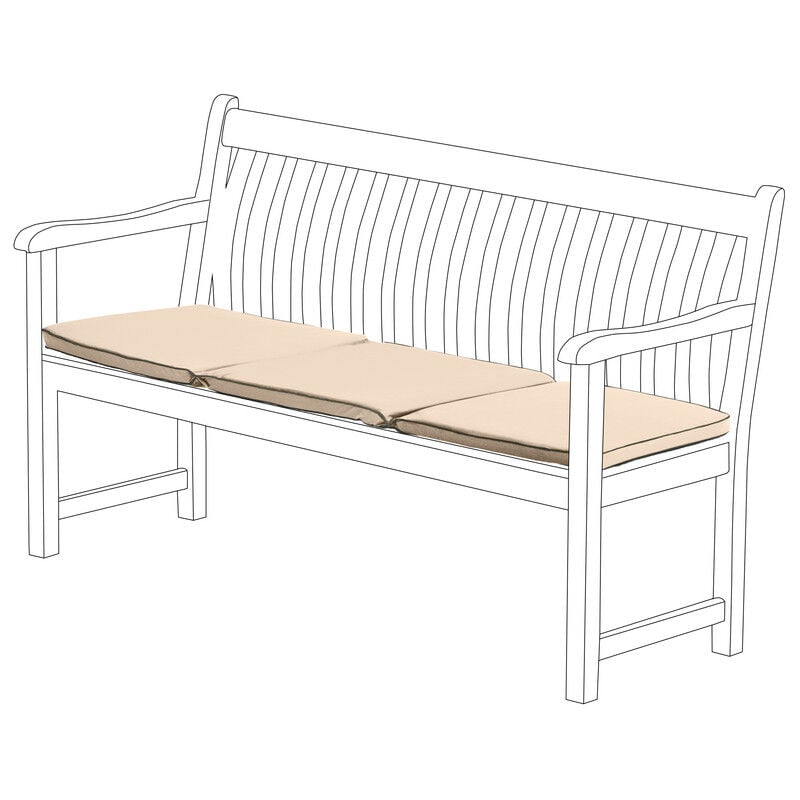 Gardenista - Coussin de banc d'extérieur 3 places, coussin de banc résistant à l'eau avec rembourrage, coussin de banc pliable confortable pour
