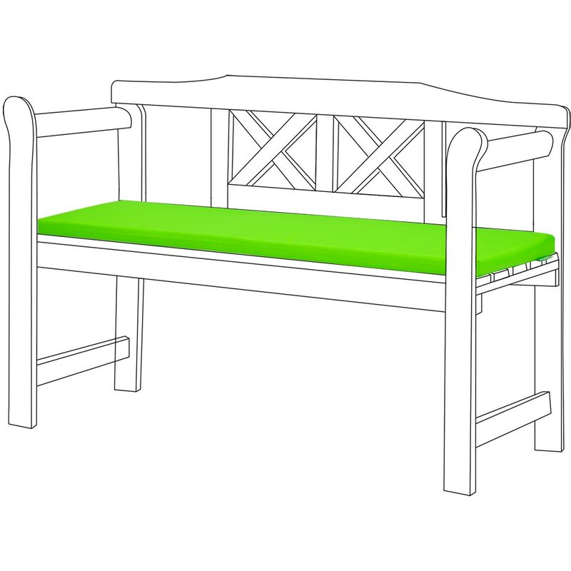 Coussin de banc extérieur résistant à l'eau, Tampons de banc de patio 2 places avec rembourrage en fibre et housse de coussin amovible pour meubles