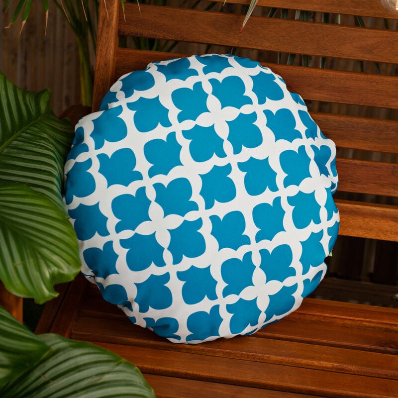 Gardenista - Coussins Décoratifs Pour Jardin, Coussins Ronds Résistants à l'eau, Oreillers Imprimés de 38 cm pour Meubles de Terrasse, Coussins