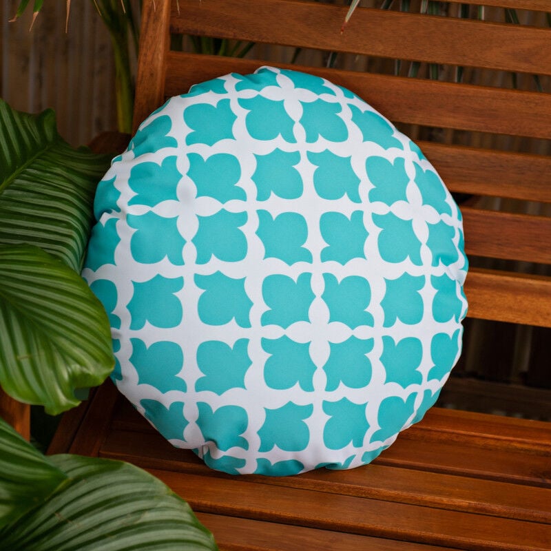 Gardenista - Coussins Décoratifs Pour Jardin, Coussins Ronds Résistants à l'eau, Oreillers Imprimés de 38 cm pour Meubles de Terrasse, Coussins