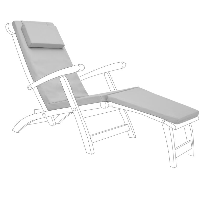 Coussins de chaise longue d'extérieur, coussins de rechange pour chaise vapeur pour meubles de terrasse, coussin pliable inclinable de jardin avec