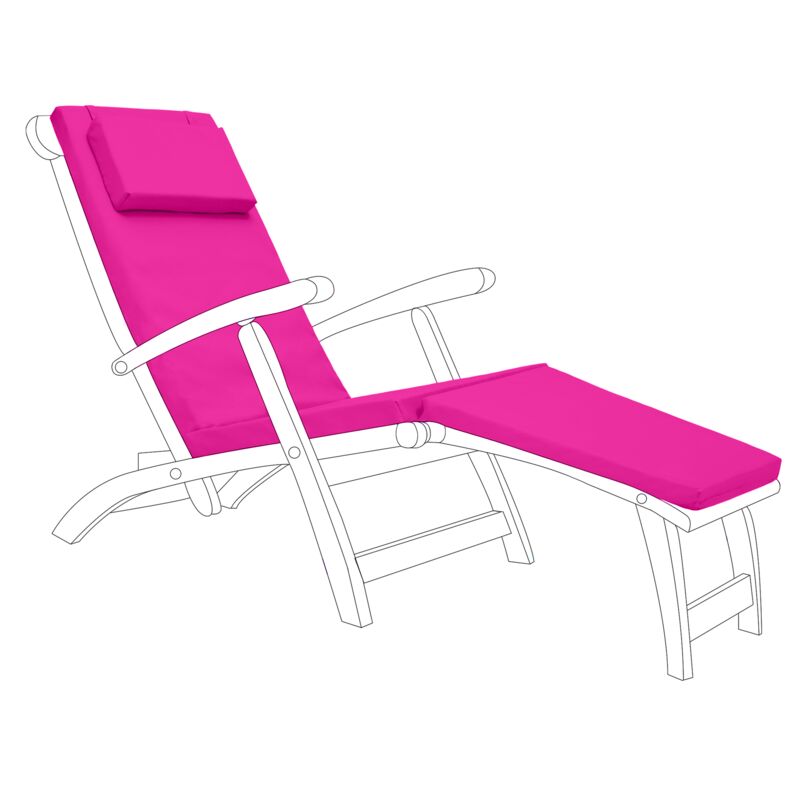Coussins de chaise longue d'extérieur, coussins de rechange pour chaise vapeur pour meubles de terrasse, coussin pliable inclinable de jardin avec