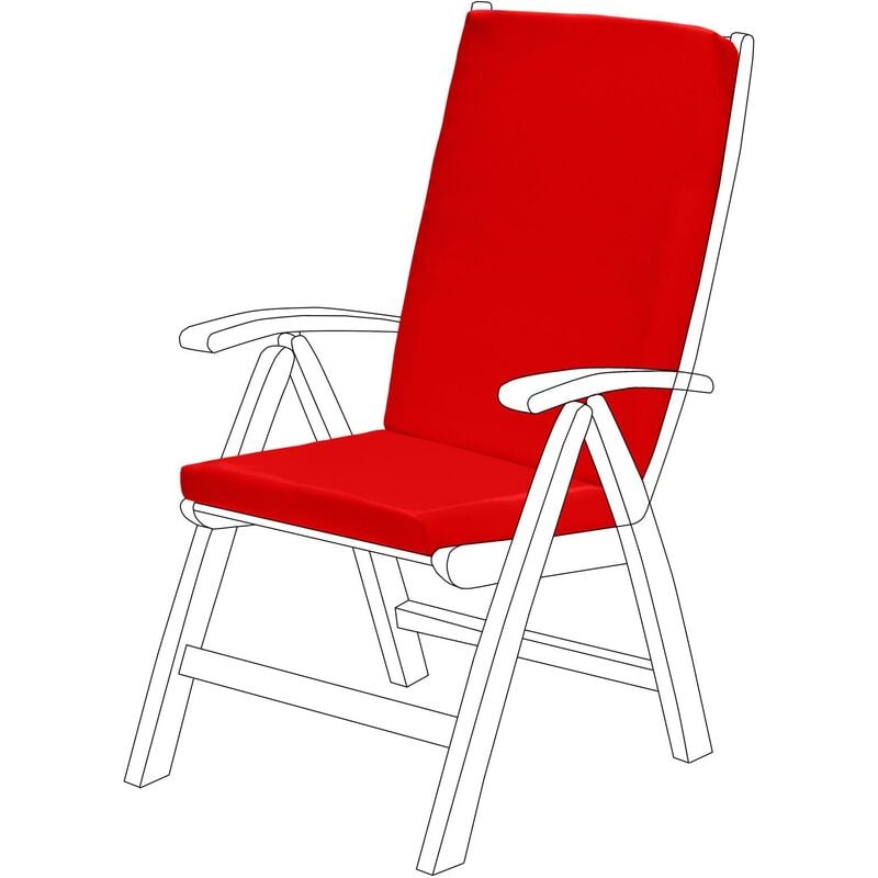 L'extérieur Siège Coussinets avec attaches sûres et élastique sur au dos, pliable siège pour chaise de jardin, coussins confortable et durable avec