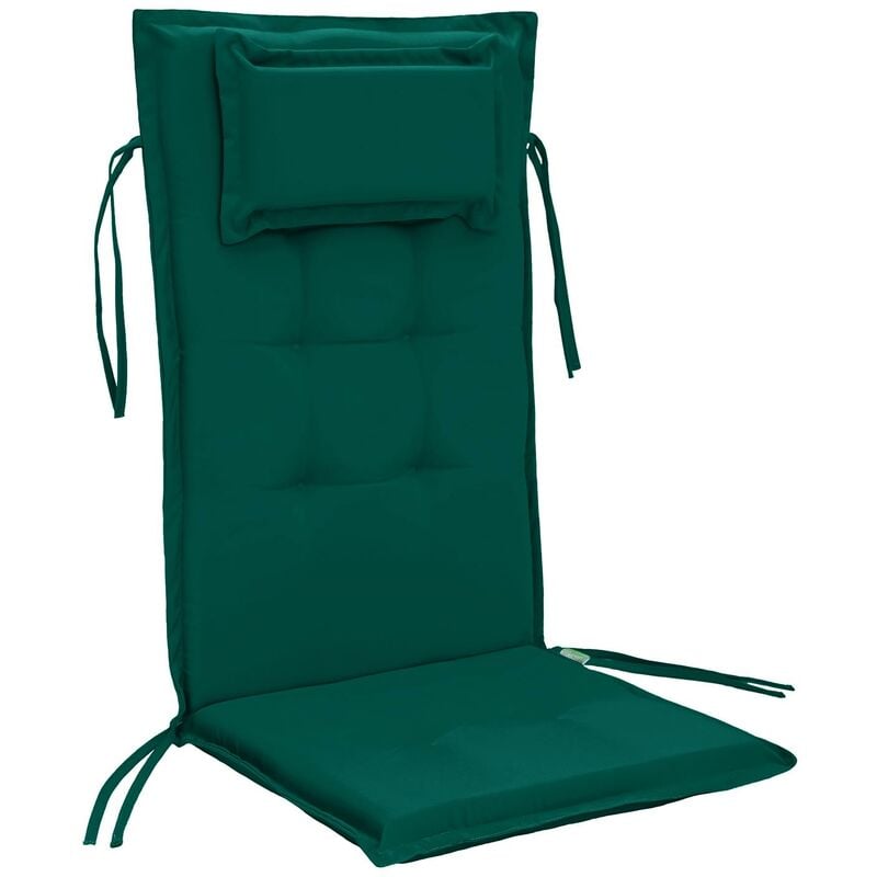 Coussins de siège d'extérieur à dossier haut de qualité supérieure, coussins touffetés et pliables pour chaise de jardin avec attaches sécurisées,