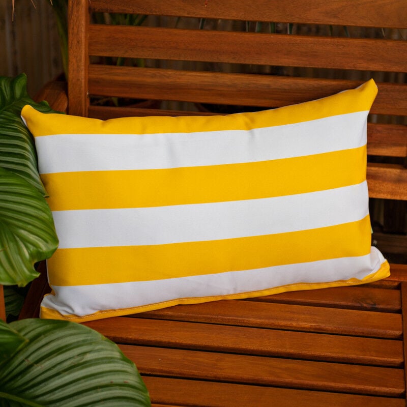 Coussin rectangulaire extérieur - Résistant à l'eau Motifs Oreillers pour meubles de jardin - Coussin chaise décoratif pour Terrasse - Moutarde