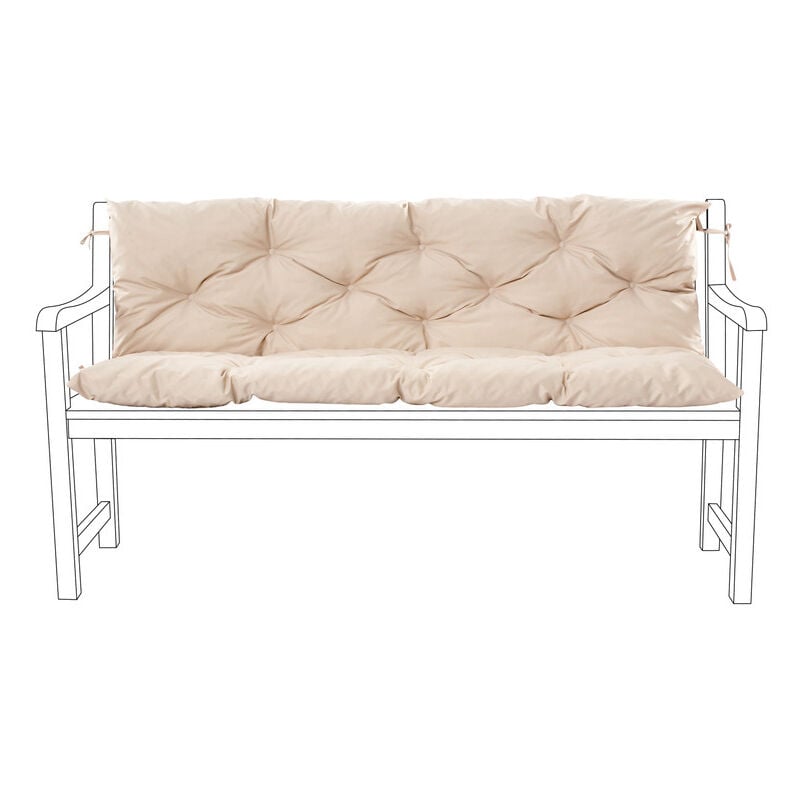 Gardenista - Coussins de banc d'extérieur, coussins de siège et de dossier touffetés résistants à l'eau, coussins de banc de jardin 2 places 110x45