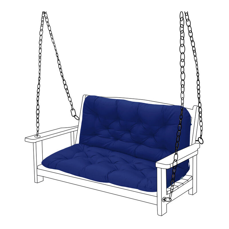 Gardenista - Coussins de balancelle de jardin 2 places, coussin de siège et de dossier touffetés résistants à l'eau, 100x98x8 cm coussin de banc avec
