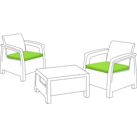 Gardenista Coussins de siège d'extérieur pour meubles en rotin, rembourrage de chaise de meubles de terrasse résistant à l'eau, coussins 2 pièces pour meubles de jardin Keter Corfu, housses en polyest
