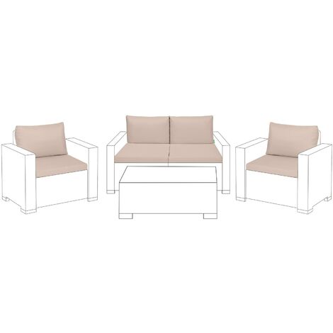 Gardenista Coussins de siège et oreillers de dossier pour meubles en rotin, Durables et confortables canapé coussins ensemble avec en polyester amovible housse,