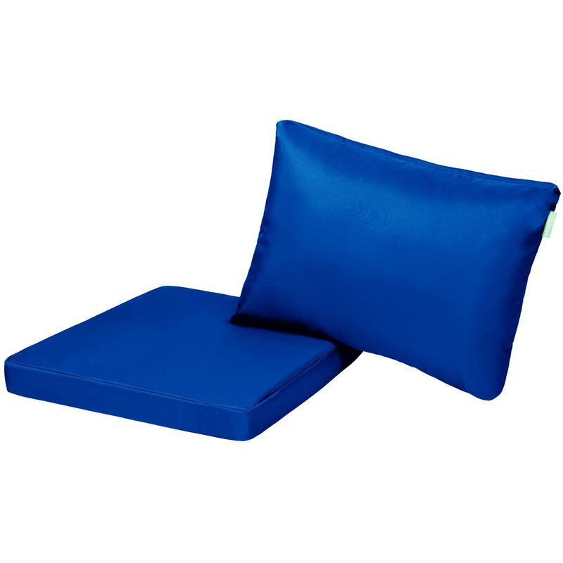 Coussins de siège et oreillers de dossier pour meubles en rotin, Durables Lot de canapé coussins pour jardin avec Remplissage - Bleu(2pc) - Gardenista