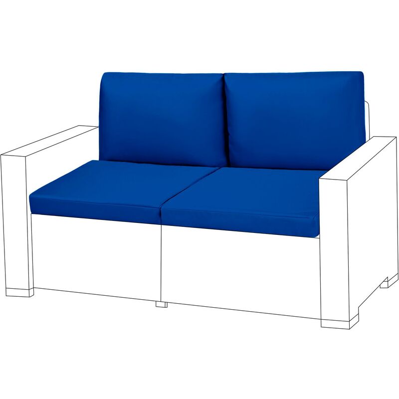 Coussins de siège et oreillers de dossier pour meubles en rotin, Durables Lot de canapé coussins pour jardin avec Remplissage - Bleu(4pc) - Gardenista