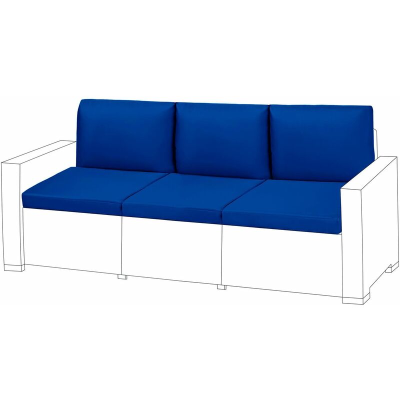 Gardenista - Coussins de siège et oreillers de dossier pour meubles en rotin, Durables Lot de canapé coussins pour jardin avec Remplissage - Bleu(6pc)