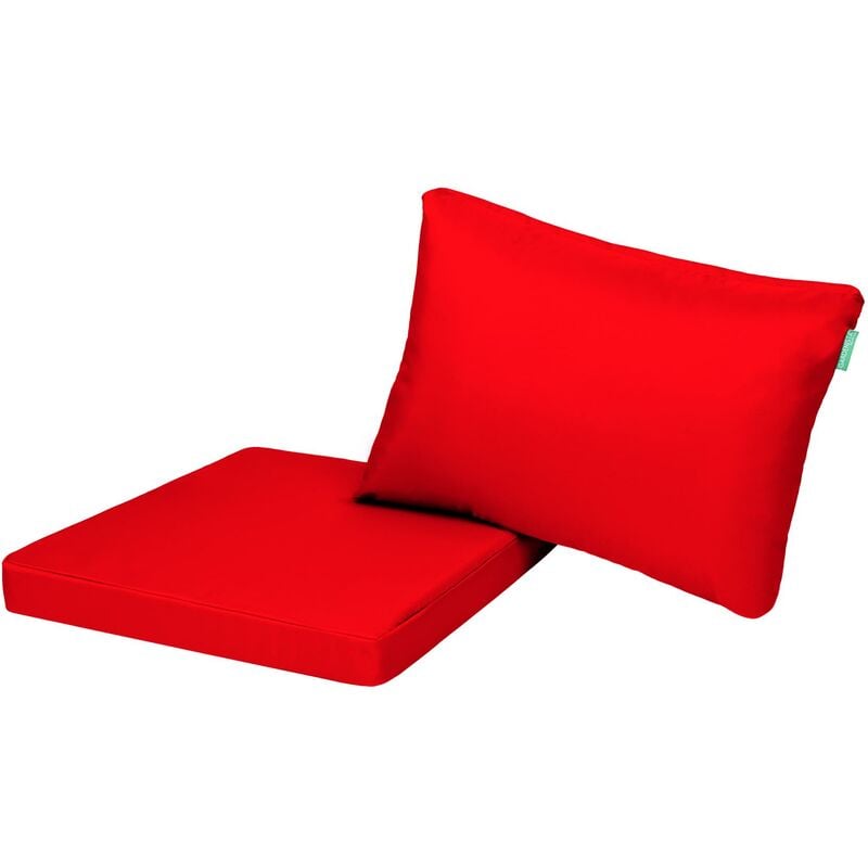 Coussins de siège et oreillers de dossier pour meubles en rotin, Durables Lot de canapé coussins pour jardin avec Remplissage - Rouge(2pc)
