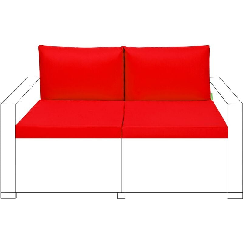Coussins de siège et oreillers de dossier pour meubles en rotin, Durables Lot de canapé coussins pour jardin avec Remplissage - Rouge(4pc)