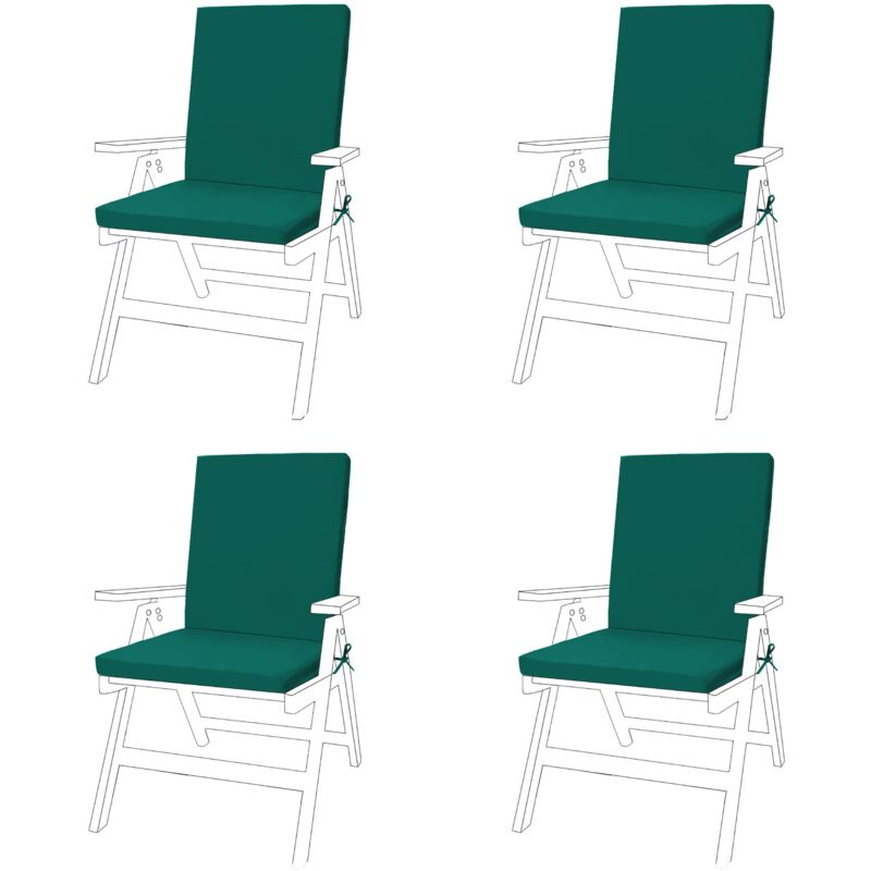 Gardenista - Coussin de chaise de jardin à dossier haut, coussin de siège résistant à l'eau avec attaches sécurisées, coussin de chaise d'intérieur