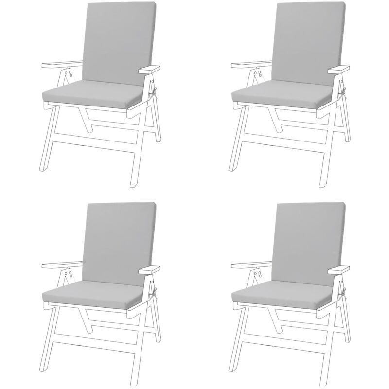 Gardenista - Coussin de chaise de jardin à dossier haut, coussin de siège résistant à l'eau avec attaches sécurisées, coussin de chaise d'intérieur