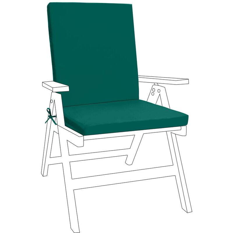 Gardenista - Coussin de siège de chaise Premium, coussins d'extérieur antidérapants avec ficelle d'attaches sécurisées, dossier élastique à tirer sur