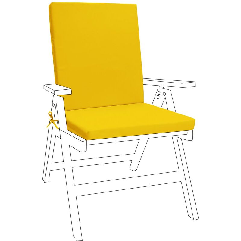Gardenista - Coussin de chaise d'extérieur avec dossier, coussin de meubles de jardin, coussins de siège et de dossier souples avec attaches