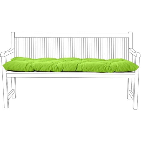 Gardenista - Cuscini imbottiti per panche da esterno, cuscini per panche da 3 posti resistenti all'acqua con imbottitura in schiuma sbriciolata, cuscini per mobili da giardino - Lime