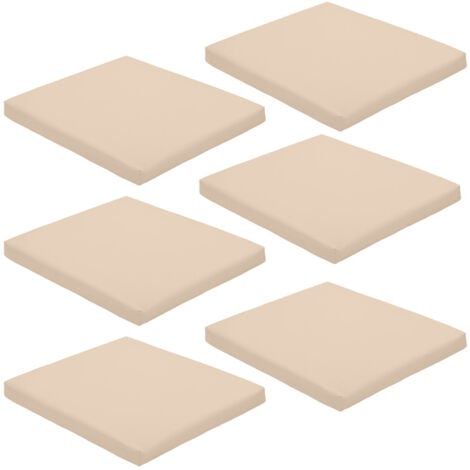 Gardenista - Cuscino per sedia da giardino, Cuscini per sedia resistenti all'acqua 50x44x5 cm, Cuscino per interni ed esterni con lacci sicuri, Cuscini per sedia antiscivolo - Pietra (6pk)