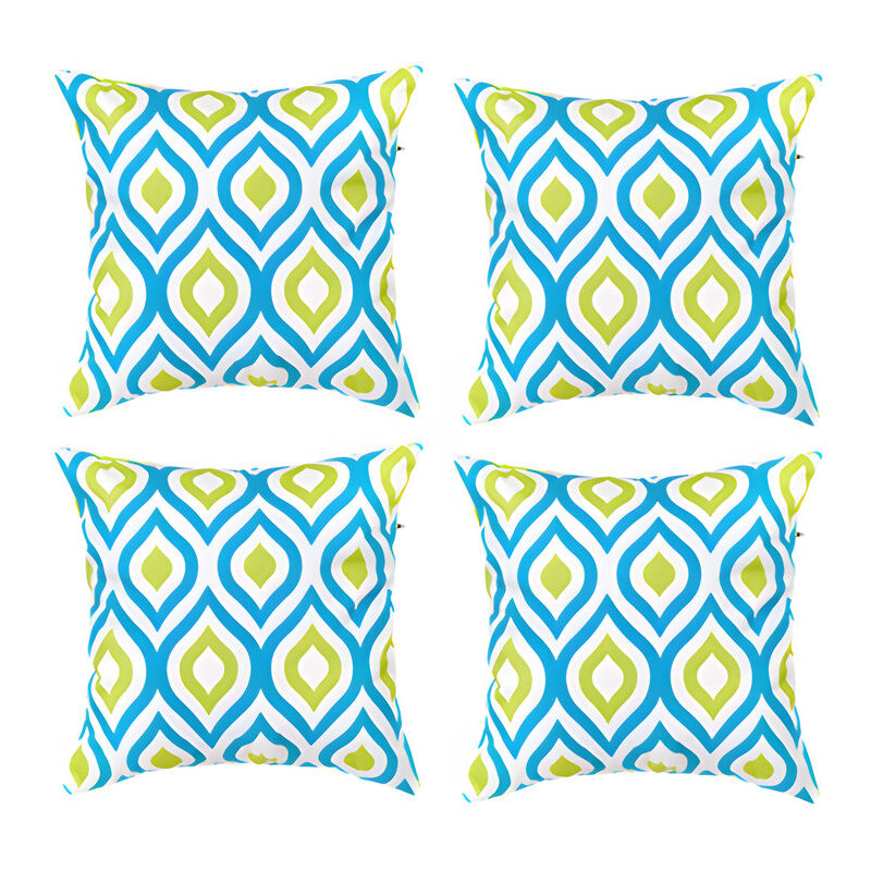 Gardenista - Extérieur Coussins imprimés, Résistant à l'eau Coussin à motifs géométriques pour jardin, Coloré Coussin de banc avec fibres creuses