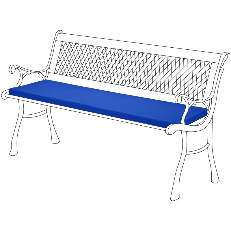 Extérieur Replacement 2 places Coussin de banc Pour les meubles de terrasse Avec un banc de jardin confortable et léger rembourrer 120x33x5cm, Bleu