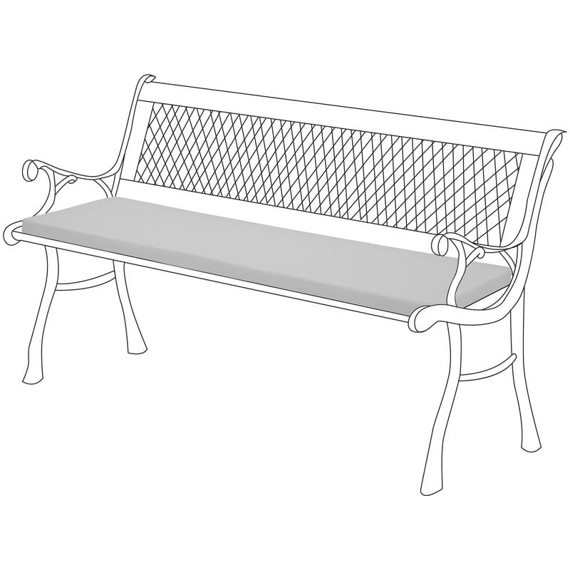 Extérieur Replacement 2 places Coussin de banc Pour les meubles de terrasse Avec un banc de jardin confortable et léger rembourrer 120x33x5cm, Gris
