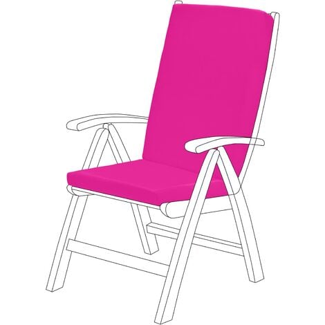 Gardenista Highback Garden Dining Chair Cushion Pad Outdoor Furniture High Back Recliner, Pink
