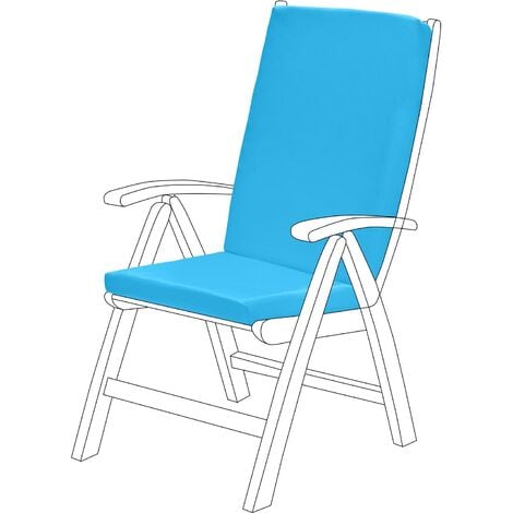 Gardenista Highback Garden Dining Chair Cushion Pad Outdoor Furniture High Back Recliner, Turquoise