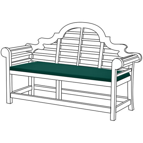Gardenista Lutyens Almohadilla de Asiento de Exterior para Patio, Colchoneta Suave para Banco de Jardín, Cojín para banco de 3 plazas con relleno de espuma gruesa de alta calidad, Verde