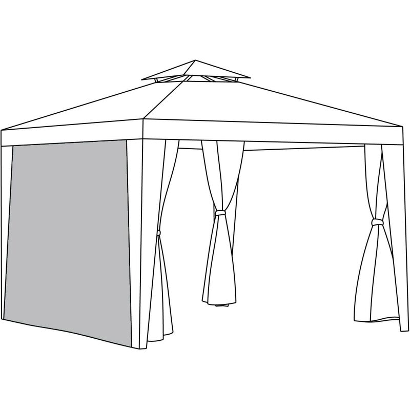 Gardenista - Rideau de remplacement pour tonnelle, rideaux d'extérieur résistants à l'eau pour auvent extérieur, 2.6x1.9 m rideaux d'intimité de