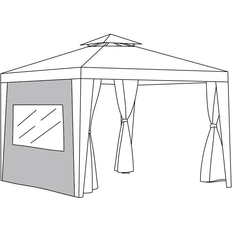 Gardenista - Rideaux de fenêtre pour tonnelle extérieur – Tente de tonnelle pour jardin 2.6m x 1.9m - Gris (rideaux uniquement)