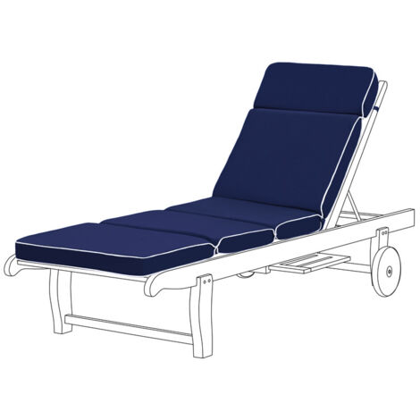 Navy sun lounger online cushions