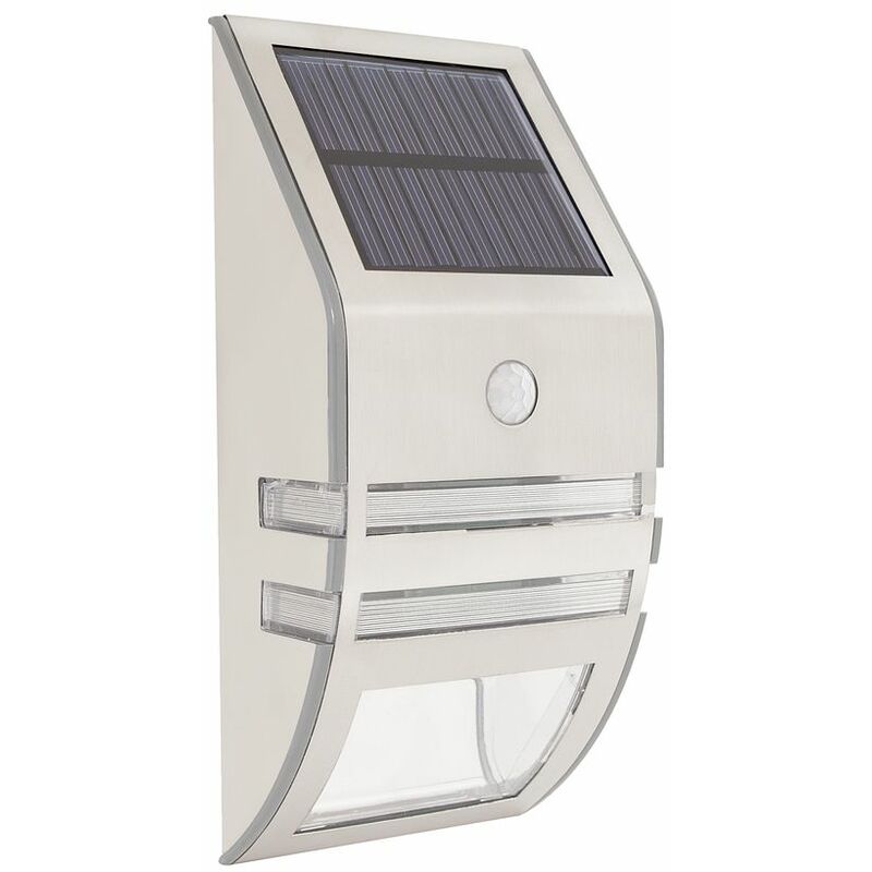 11270 Solar Powered Security Light / Motion Sensored ‘Auto On’ Light / 5V Solar Panel / Weatherproof Stainless-Steel Construction - Gardenkraft