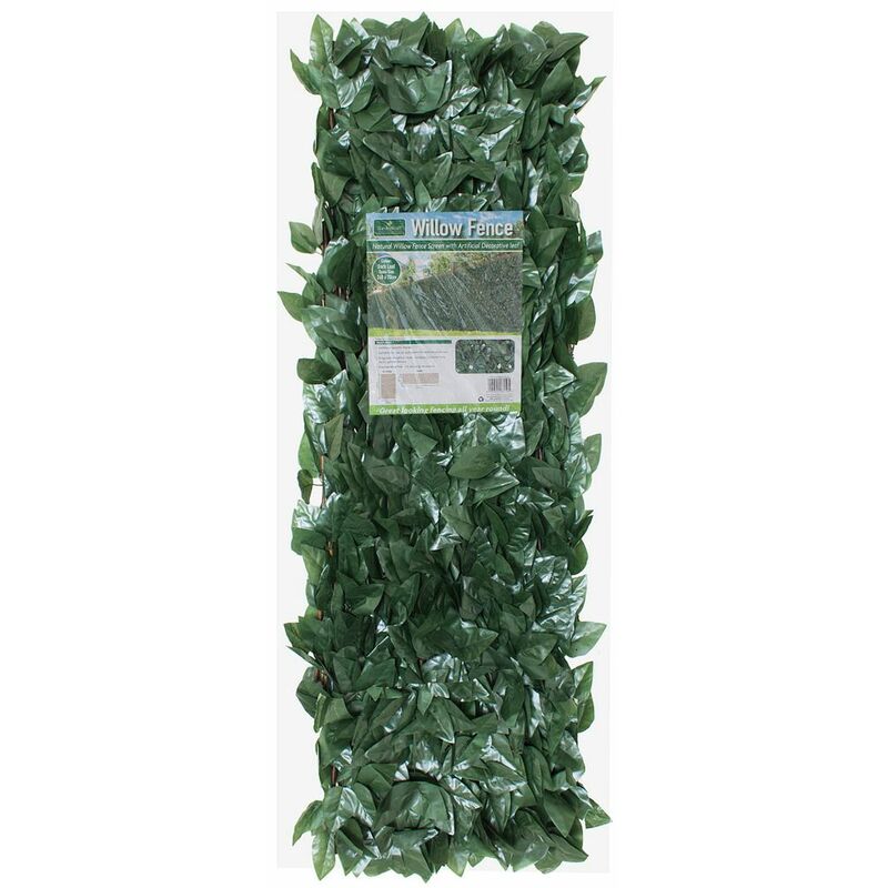 GardenKraft 26140 2.6m x 0.7m Dark Ivy Leaf Artificial Hedge Panels / Expandable Fence Panel Screening / UV Fade Protected / Privacy Screens / Garden