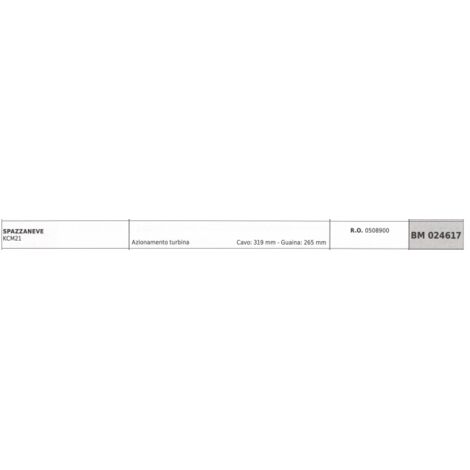 GARDENPRO Câble d'entraînement turbine chasse-neige KCM21 câble 319mm gaine 265mm