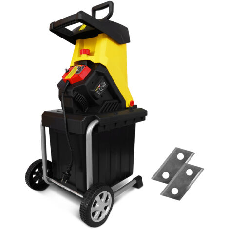 Gardeo Pro – Broyeur de végétaux électrique 2500W – Diamètre de coupe 40mm – Système de coupe à 2 lames – Bac de collecte 50L – Léger et facile à transporter