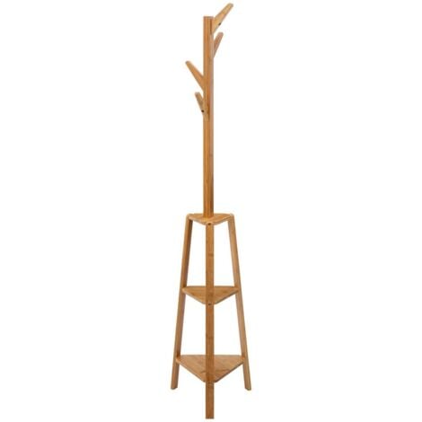 Garderobe 4 haken bambus 3 regalbretter - 5five