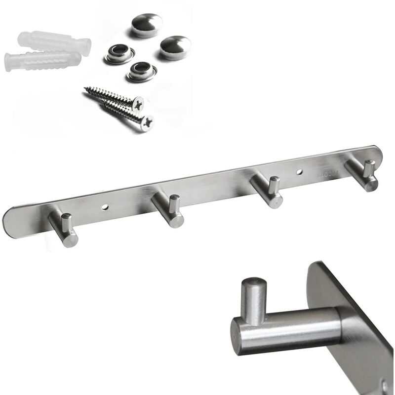 4 Kleiderhaken EDELSTAHL Wandhaken Garderobenhaken SELBSTKLEBEND Garderobe Haken