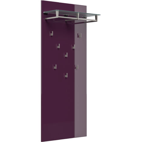 Garderobe 8 Haken und Hutablage 70x160 cm Brombeer