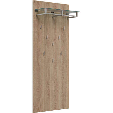 Garderobe 8 Haken und Hutablage 70x160 cm Eiche