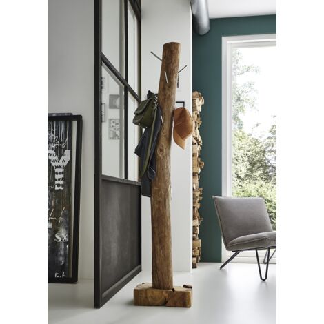 Garderobe Kleiderständer 40 x 25 x 185 cm Teak Zagon