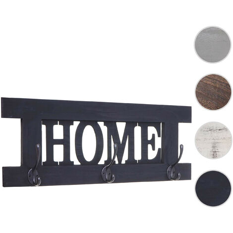 Garderobe murale HWC-C60 Home, planche vestiaire, style shabby chic, vintage 55x21cm - gris foncé