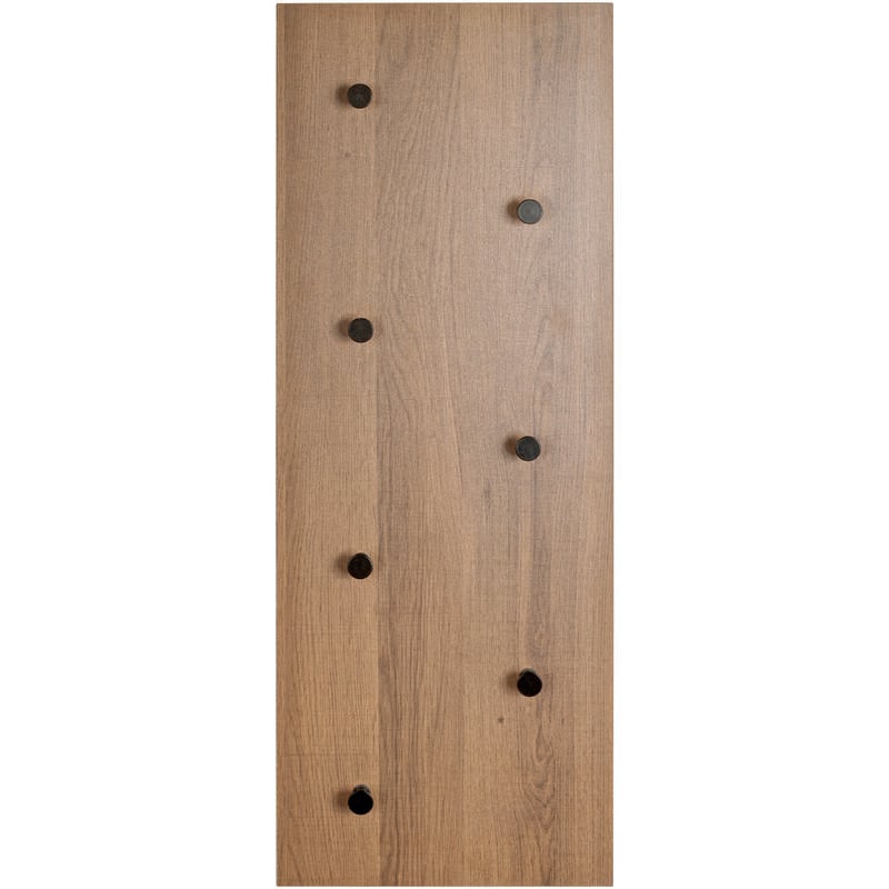 Garderobe murale, patère murale coloris chêne et métal noir - Longueur 80 x Profondeur 5 x Hauteur 30 cm
