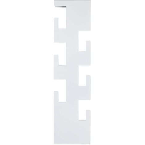 Garderobe murale, Patère murale en métal coloris blanc -longueur 15 x profondeur 8 x hauteur 60 cm