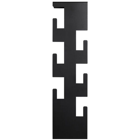 Garderobe murale, Patère murale en métal coloris noir -longueur 15 x profondeur 8 x hauteur 60 cm